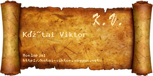 Kátai Viktor névjegykártya