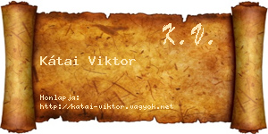 Kátai Viktor névjegykártya